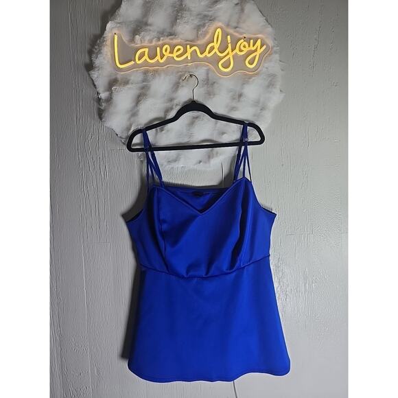 TORRID Peplum Tank Royal blue babydoll Sweetheart Sleeveless Plus Size 3X 3 - Picture 1 of 8